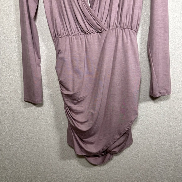 Go Couture Ruched Long Sleeve Women's Dress Medium - Picture 8 of 9